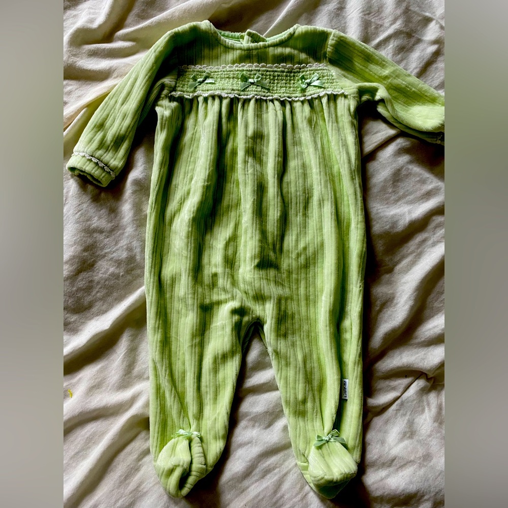 Vintage Velvet Infant Sleeper Footie 6 Months